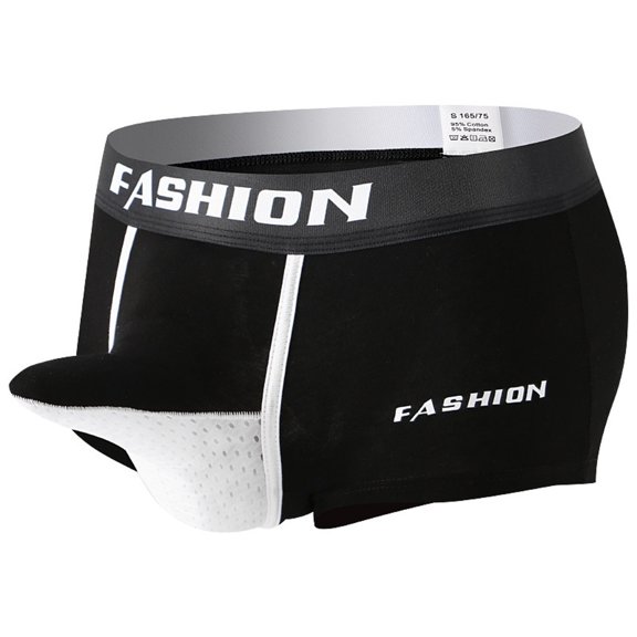 DJDLJWCJ Mens Fashion Boxer Briefs Underwear Stretch Soft Elastic Waist Solid Boxer Underwear Black XL