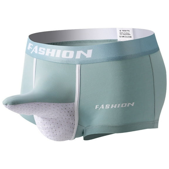 DJDLJWCJ Mens Fashion Boxer Briefs Underwear Stretch Soft Elastic Waist Solid Boxer Underwear Mint Green XL