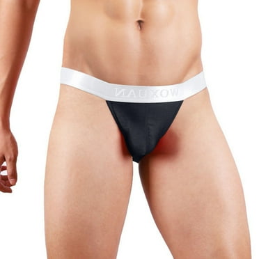 DJDLJWCJ Mens Sexy Briefs Underwear Stretch Solid, Underpants Black XL