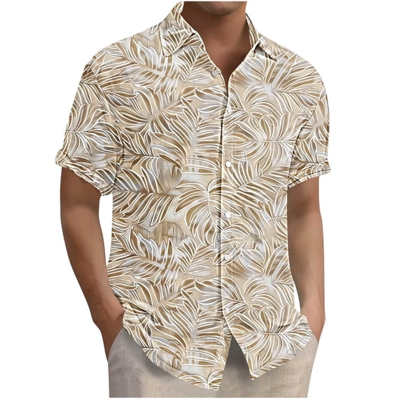 DJDLJWCJ Mens Shirts Casual, Short Sleeve T Shirts for Men Hawaiian Button Down Shirts Summer Beach Shirts Multicolor M