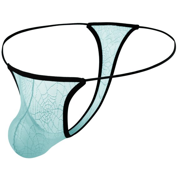 DJDLJWCJ Mens Thong Underwear Clearance Elastic Waist Mesh Breathable Lightweight Casual Underpant Light Blue L