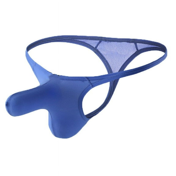 DJDLJWCJ Mens Thongs Underwear G-String Elastic Low Waist Print Underpants Blue 2XL