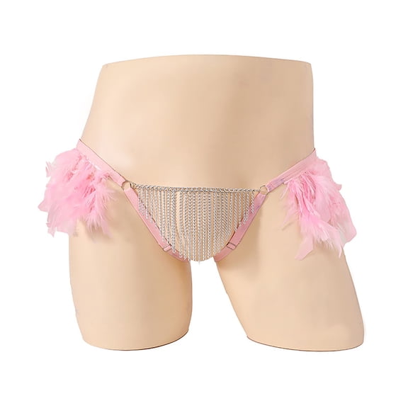 DJDLJWCJ Mens Thongs Underwear G-String Light Soft Seductive, Underpants Pink L