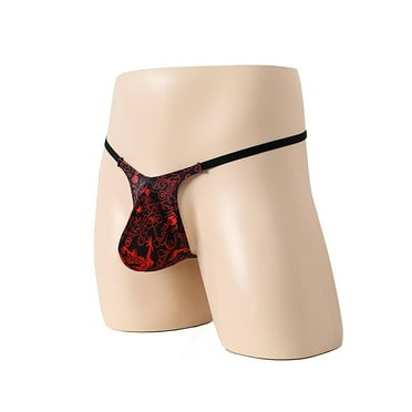 DJDLJWCJ Mens Thongs Underwear G-String Light Soft Seductive, Underpants Red L