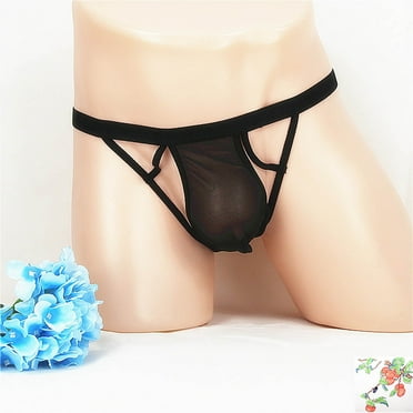 DJDLJWCJ Mens Thongs Underwear G-String Lightweight Breathable Solid, Underpants Black Free Size