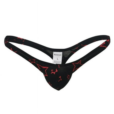 DJDLJWCJ Mens Thongs Underwear G-String Lightweight Breathable Solid, Underpants Black L