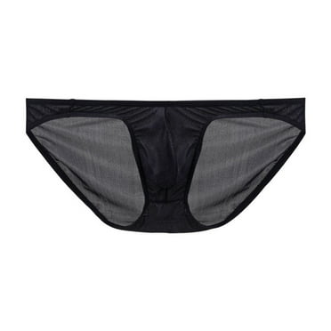 DJDLJWCJ Mens Thongs Underwear G-String Lightweight Breathable Solid, Underpants Black L