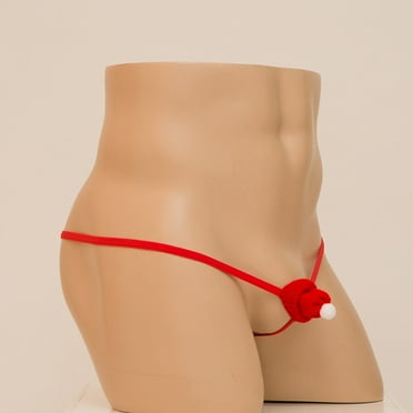 DJDLJWCJ Mens Thongs Underwear G-String Lightweight Breathable Solid, Underpants Red Free Size