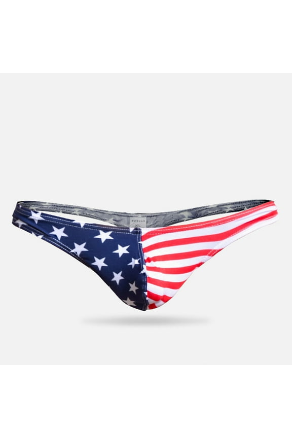 Mens Thongs Underwear G-String Fashion Low Waist Solid underpants Red XL