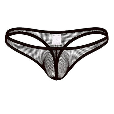 DJDLJWCJ Mens Thongs Underwear G-String Soft Solid Stretch, Underpants Black L