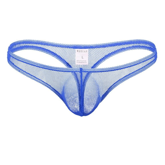 DJDLJWCJ Mens Thongs Underwear G-String Soft Solid Stretch, Underpants Blue L