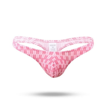 DJDLJWCJ Mens Thongs Underwear G-String Soft Solid Stretch, Underpants Pink L