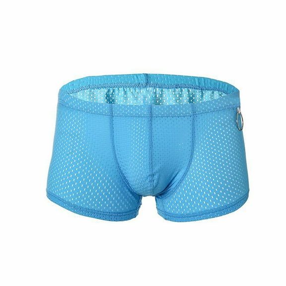 DJDLJWCJ Mens Underwear Boxer Briefs Breathable Gym Solid, Underpant Sky Blue L