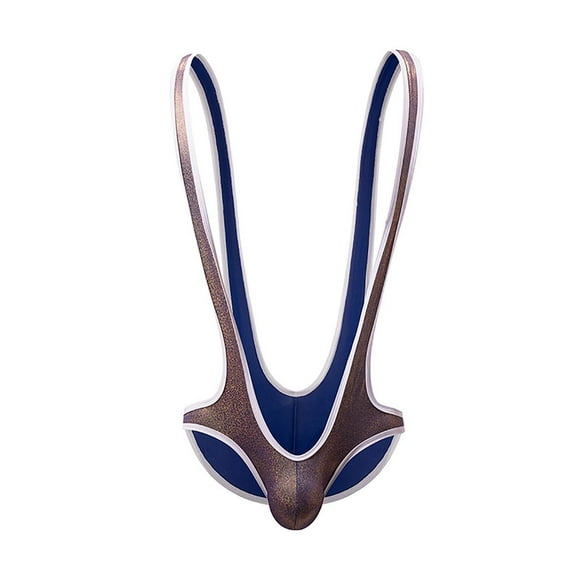 DJDLJWCJ Mens Underwear Boxer Briefs, Fashion Soft Men's Jumpsuit Briefs Breathable Underpants Blue 2XL