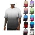 thumbnail image 1 of DJDLJWCJ Mens Workout T Shirt for Men, Crewneck Gradient Mens Regular Tee Loose Elastic Athletic Shirt White L, 1 of 4