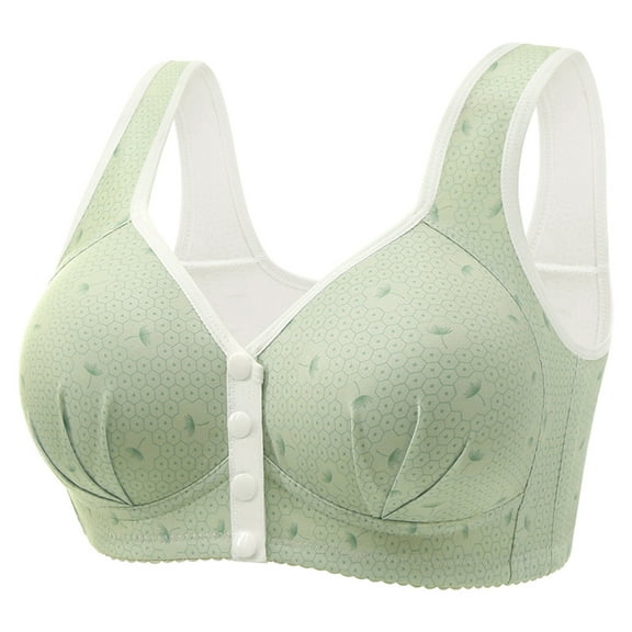 DJDLJWCJ Plus Size Bras for Women Comfortable Lingerie Wirefree Breathable Thin Elastic, Sports Bras Mint Green L