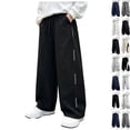 thumbnail image 1 of DJDLJWCJ Teen Boys Athletic Sweatpants 5-15 Elastic Waist Drawstring Relaxed Fit Jogger Pants Stretch Soft Sports Pants Black Size 5T, 1 of 9
