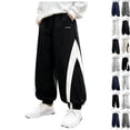 thumbnail image 1 of DJDLJWCJ Teen Boys Cargo Pants 5-15 Multi-pocket Relaxed Fit Athletic Sweatpants Lightweight Soft Jogger Pants Black Size 130, 1 of 6