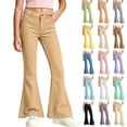 thumbnail image 1 of DJDLJWCJ Teen Girls School Uniform Pants Wide Leg Solid Color Flare Pants Stretch Soft Pull On Casual Pants Multicolor Size 11, 1 of 6