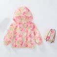 thumbnail image 1 of DJDLJWCJ Teen Girls Windproof Jacket Cute Print Zip Up Jacket Long Sleeve Windbreaker Jacket Pink Size 11, 1 of 9