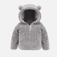 thumbnail image 1 of DJDLJWCJ Toddler Baby Boys Hooded Jacket Fleece Lined Warm Jacket Full Zipper Winter Coat Gray Size 12-18M, 1 of 5
