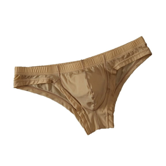 DJDLJWCJ Underwear for Men Breathable Low Waist Solid Transparent underpants Beige M