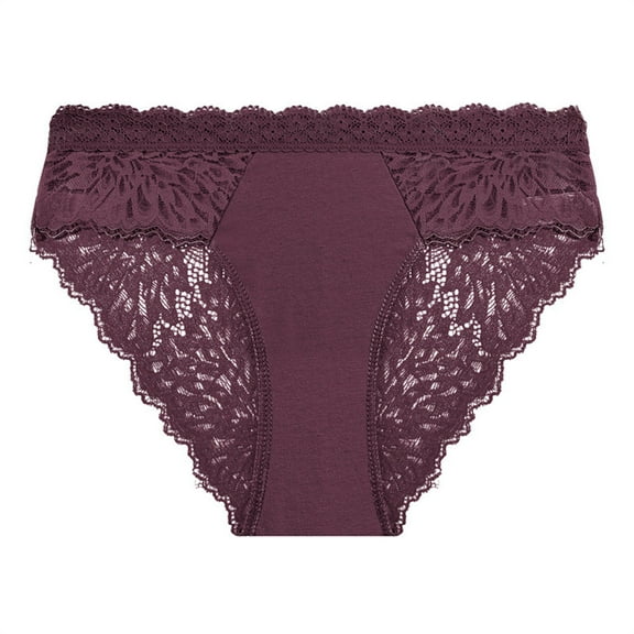 DJDLJWCJ Underwear for Women Mid Waist Breathable Lace Seamless Lightweight, Panties for Women Purple M