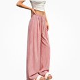 thumbnail image 1 of DJDLJWCJ Wide Leg Pants for Women Stripe High Waist Baggy Pants Relaxed Fit Straight Casual Pants Red Size Free Size, 1 of 6