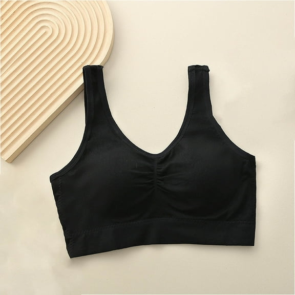 DJDLJWCJ Women Bra Underwear Wirefree Lightweight Womens Bras Seamless Wide Strap, Bralette for Women Black Free Size