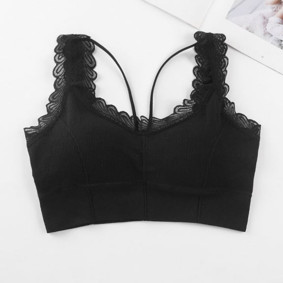 DJDLJWCJ Womens Everyday Bras Plus Size Breathable Comfortable Lingerie Wireless Stretch, Sports Bras Black XL