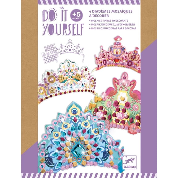 DJECO Like a Princess Mosaic Tiaras Craft Kit