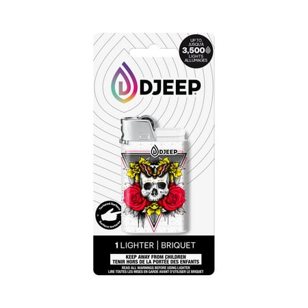 DJEEP Pocket Lighter, Vibrant Collection, Assorted Designs, 1 Count (Colors May Vary)
