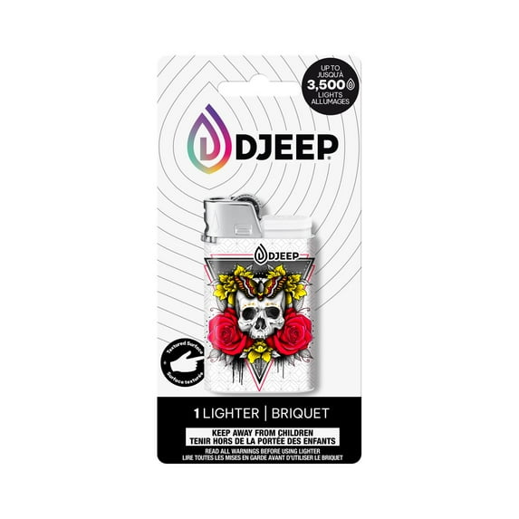 DJEEP Pocket Lighter, Vibrant Collection, Assorted Designs, 1 Count (Colors May Vary)