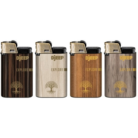 DJEEP Pocket Lighters, BOLD Collection, 4 Count Pack of Disposable Lighters