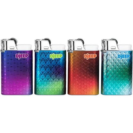 DJEEP Pocket Lighters, Limited Edition Collection Textured Metallic, Geometric Unique Lighters, 24 Count Tray of Disposable Lighters