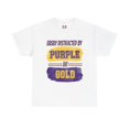 thumbnail image 1 of DJH Apparel | Easily Distracted By Purple & Gold Sports Unisex Cotton Tee, 1 of 5