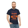 thumbnail image 1 of DJH Apparel | It's An Orange & Blue Thing Colorway Unisex Cotton T-shirt, 1 of 7