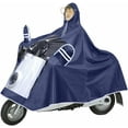 thumbnail image 1 of DJH-Hooded Motorcycle Raincoat, Waterproof E Bike Rain Poncho Electric Scooter Rain Cape with Visual Window for Cycling (Blue)-1, 1 of 1
