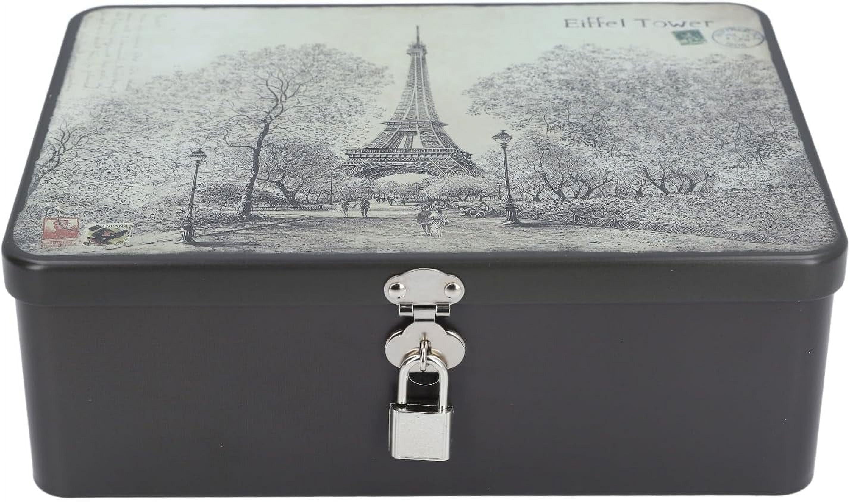 DJH-Vintage Iron Lock Storage Box, Durable Material, Multifunctional ...