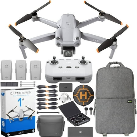DJI Air 2S Camera Drone 4K & 5.4K HDR Quadcopter Fly More Combo with RC-N1 Remote Controller CP.MA.00000346.01 + DJI Care Refresh 1YR Plan Bundle with Deco Gear Backpack + Foldable Landing Pad & Case
