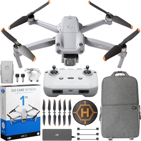 DJI Air 2S Camera Drone 4K & 5.4K HDR Quadcopter with RC-N1 Remote Controller CP.MA.00000354.01 with DJI Care Refresh 1YR Plan Bundle with Deco Gear Backpack + Foldable Landing Pad with Case