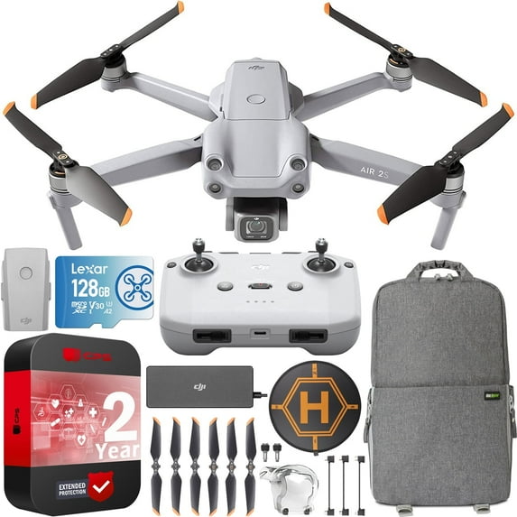 DJI Air 2S Drone Quadcopter with 3-Axis Gimbal Camera, 5.4K Video, 1-Inch CMOS Sensor, Obstacle Sensing, 31 Mins Flight Time Bundle with Extended Warranty & Deco Gear Accessories Kit
