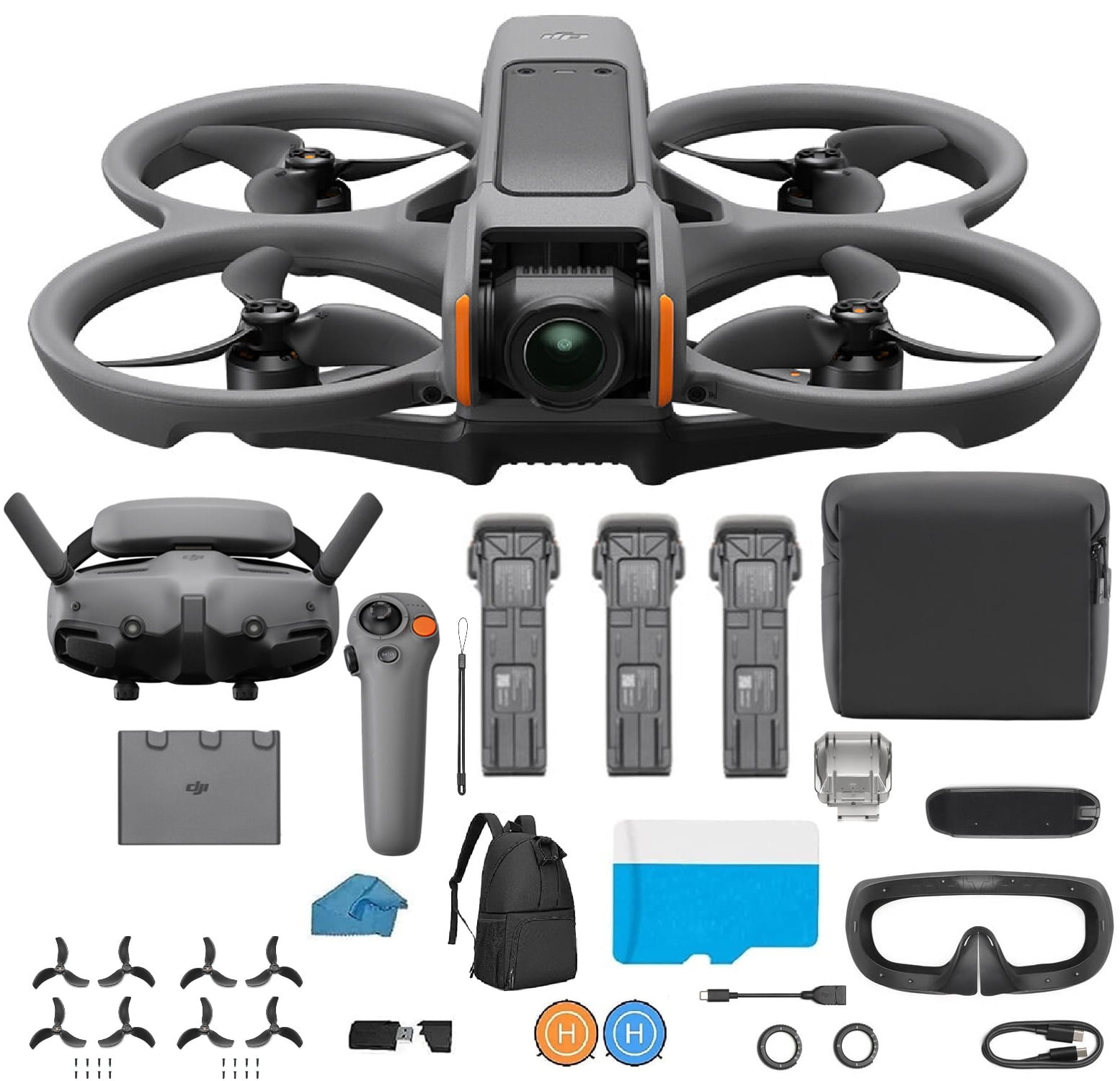 DJI Avata 2 Fly More Combo (3 Batteries), FPV Drone with Camera 4K, Immersive Experience, One-Push Acrobatics, Built-in Propeller Guard, 155 FOV, Camera Drone With 128gb