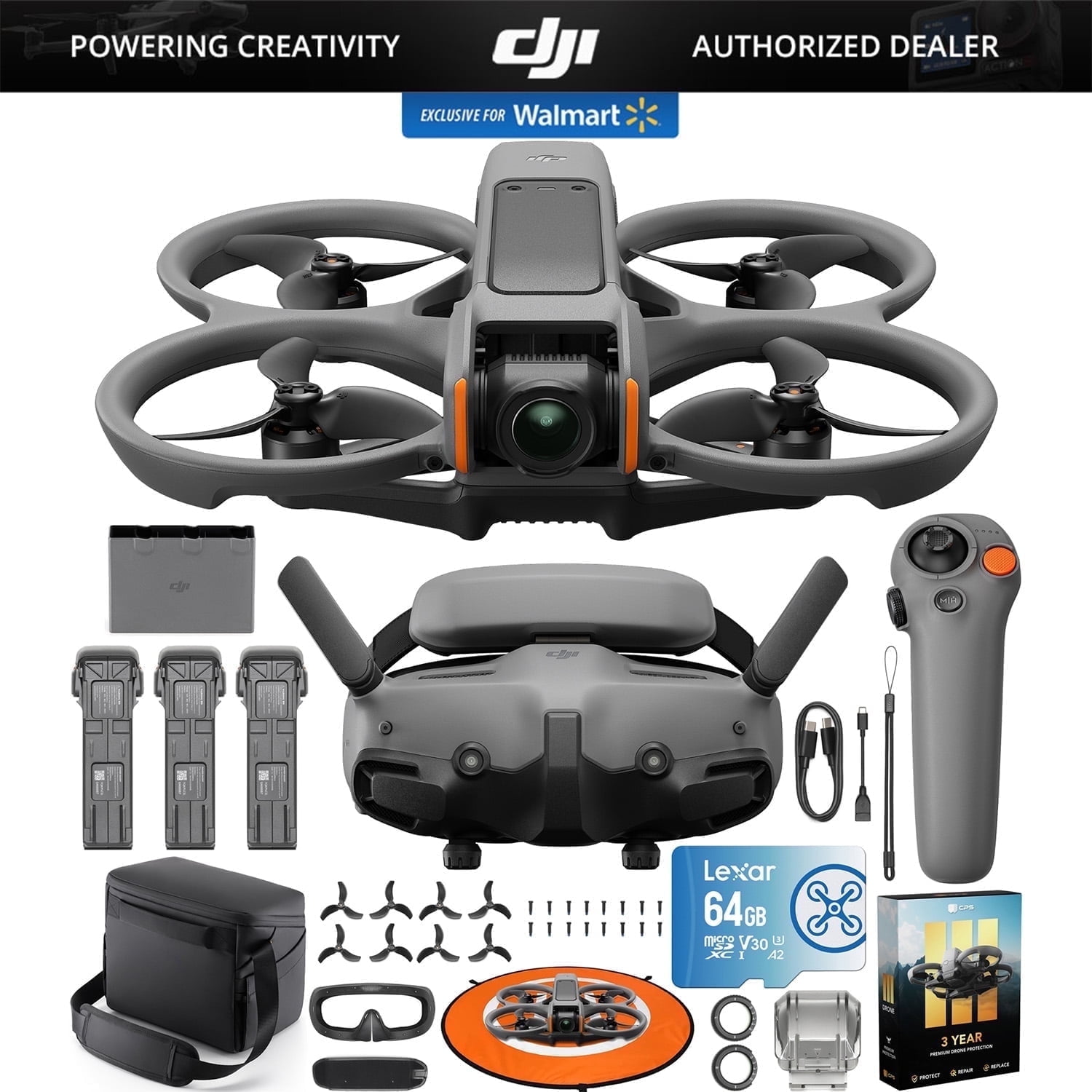 DJI Avata 2 FPV 4K Video Resolution Aerial Drone with Accessories Included