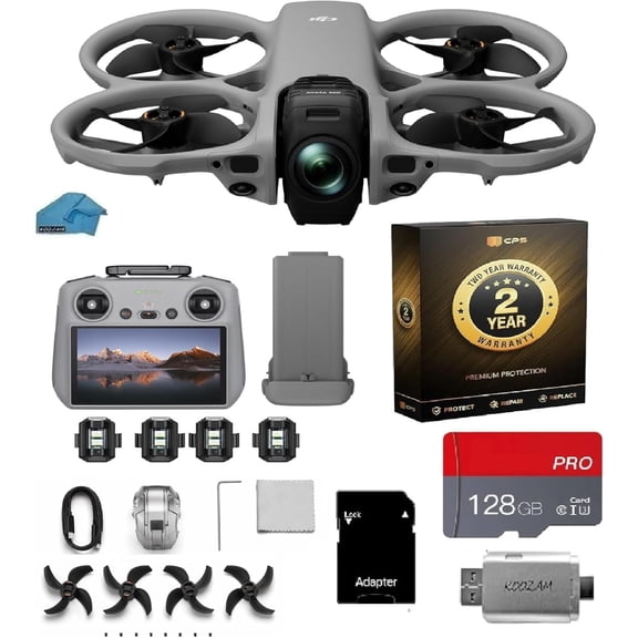 DJI Avata 360 FPV Drone with Camera, RC 2 Controller (Built-In Screen), 360 Immersive Flight Drone with Propeller Guard, 128GB microSD Card, 2-Year Warranty, Pilot Kit