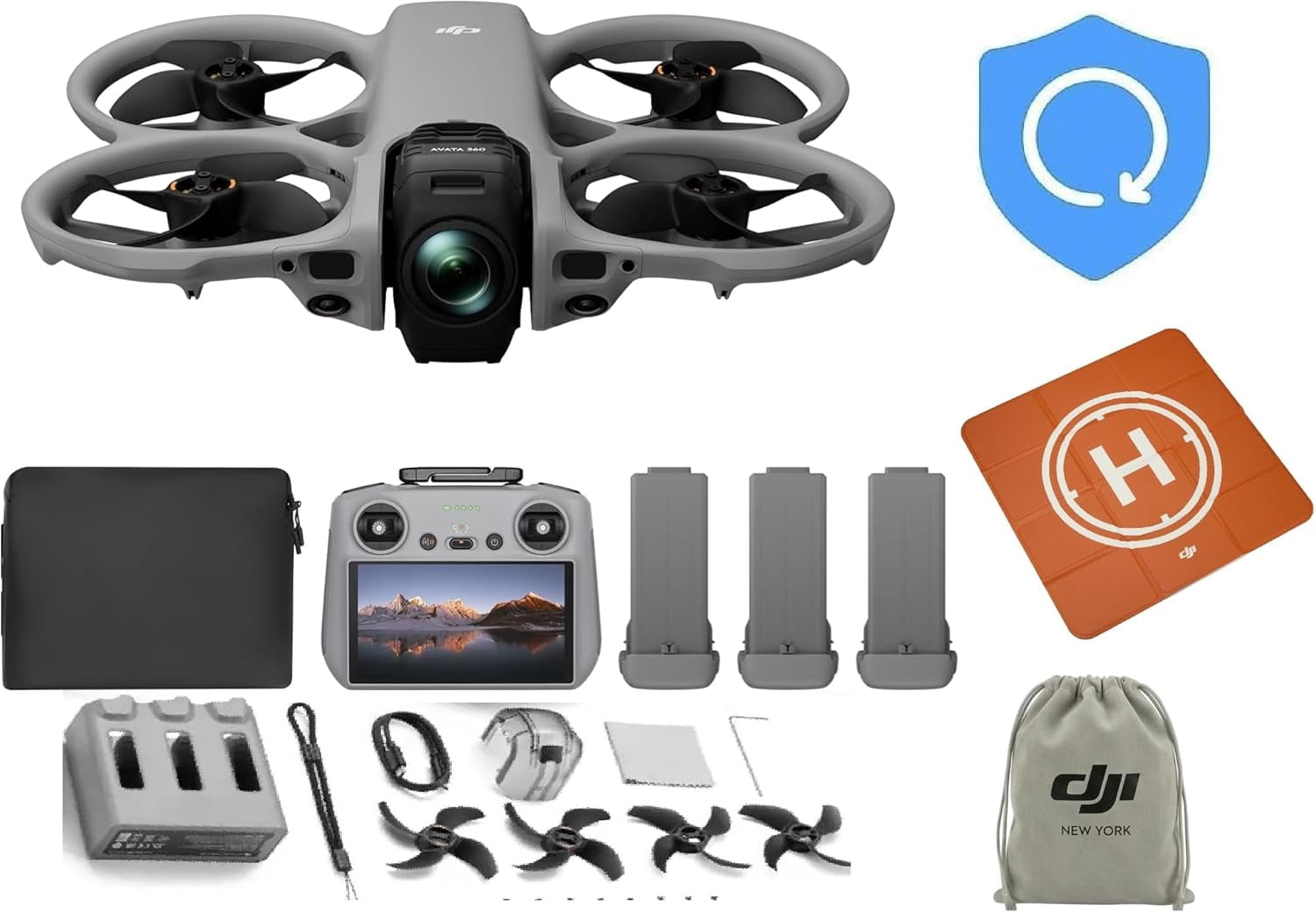 DJI Avata 360 Fly More Combo (RC 2), 360° Includes RC 2 for Precise Control and Three Batteries, 1 year NYC Care Plan and more