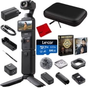 DJI CP.OS.00000302.01 Osmo Pocket 3 Creator Combo 4K 120fps Handheld 3-Axis Gimbal Bundle with CPS 26 Month Protection Pack, 64GB Card, 10 Case, HDMI Cable, Cleaning Cloth and Deco Gear Master Guide