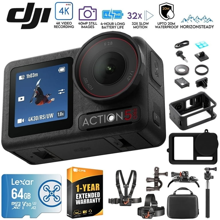 DJI CP.OS.00000377.01 Osmo Action 5 Pro Standard Combo, 4-Hour 