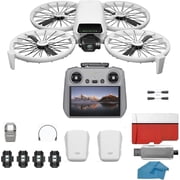 DJI Flip with 2-Battery Bundle & RC 2 Screen Remote | 4K UHD Camera Drone, Follow Me, Palm Takeoff, Under 249g | 128GB MicroSD & Backpack Professional Kit
