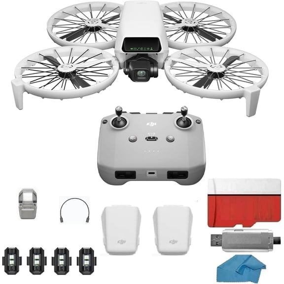DJI Flip with 2-Battery Bundle & RC-N3 Remote | 4K UHD Camera Drone, Follow Me, Palm Takeoff, Under 249g | 128GB MicroSD & Backpack Professional Kit